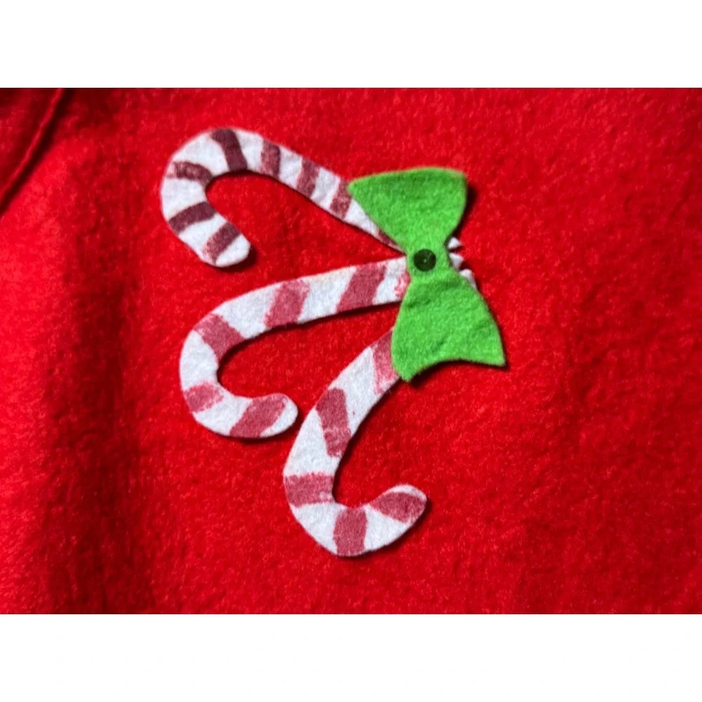Harzfelds Vintage Christmas Felt Apron Womens Red Good Holiday Applique Kitsch
